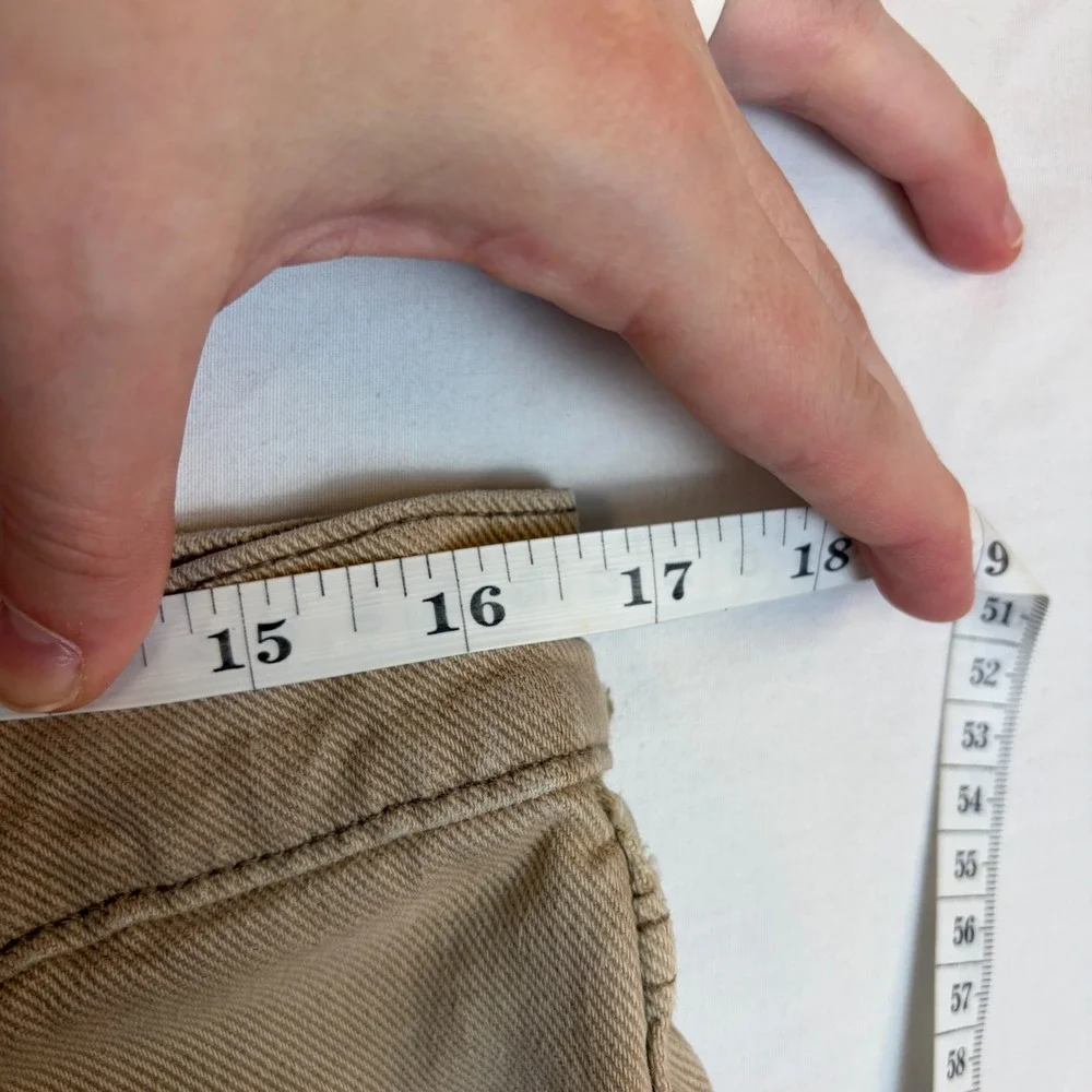 Vintage 90s Levis 555 Relaxed Fit Straight Leg Jeans Tan Khaki USA Mens *33x29*